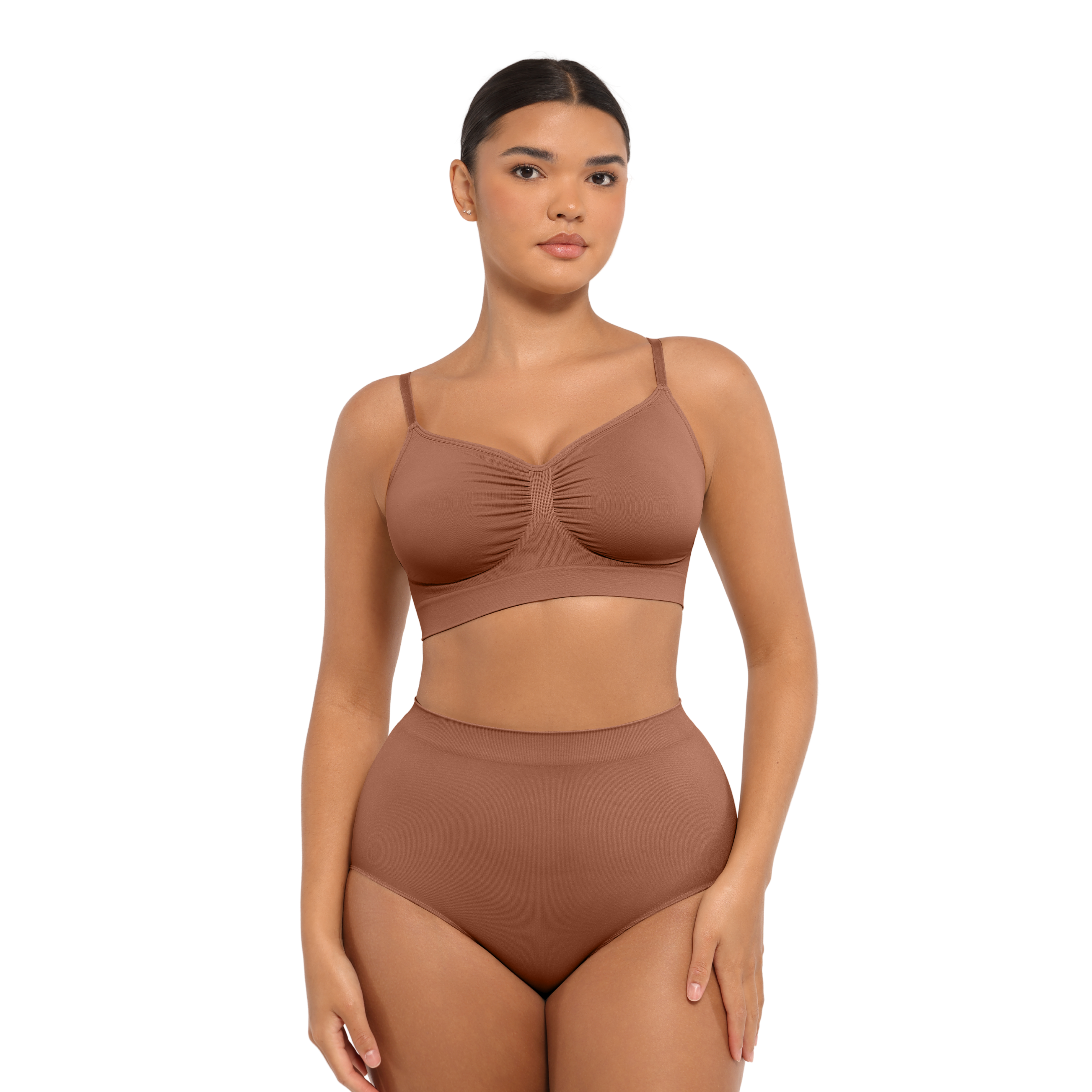 Coffee - Wireless Supportive Shaping Bra with Adjustable Straps