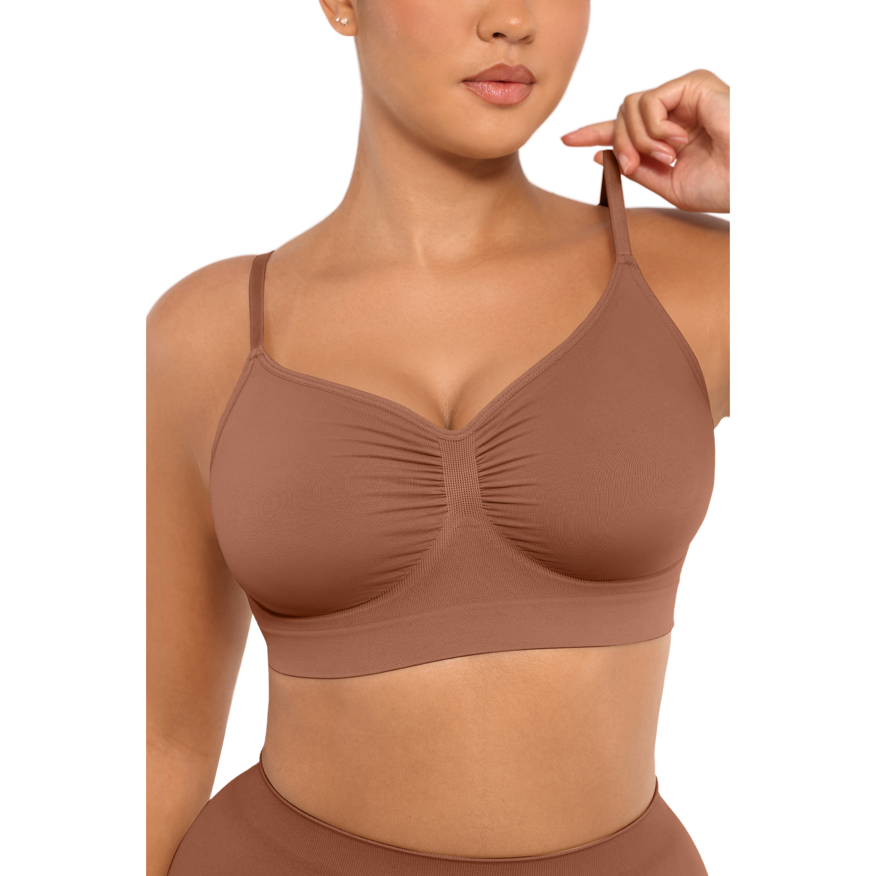 Coffee - Wireless Supportive Shaping Bra with Adjustable Straps