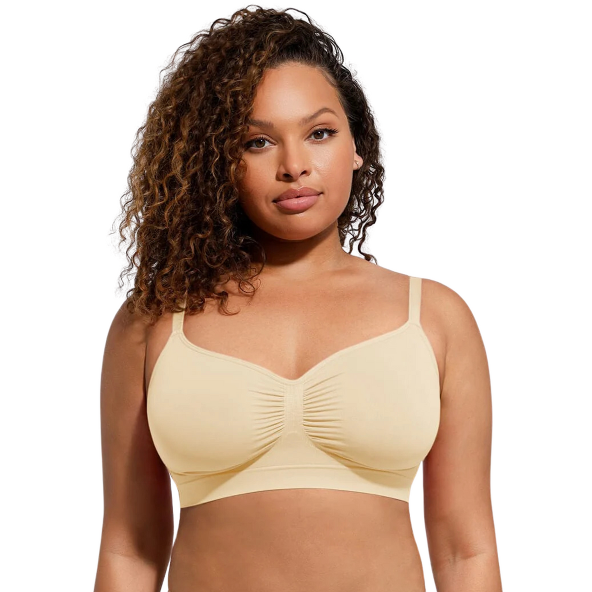 Cream - Wireless Supportive Shaping Bra with Adjustable Straps