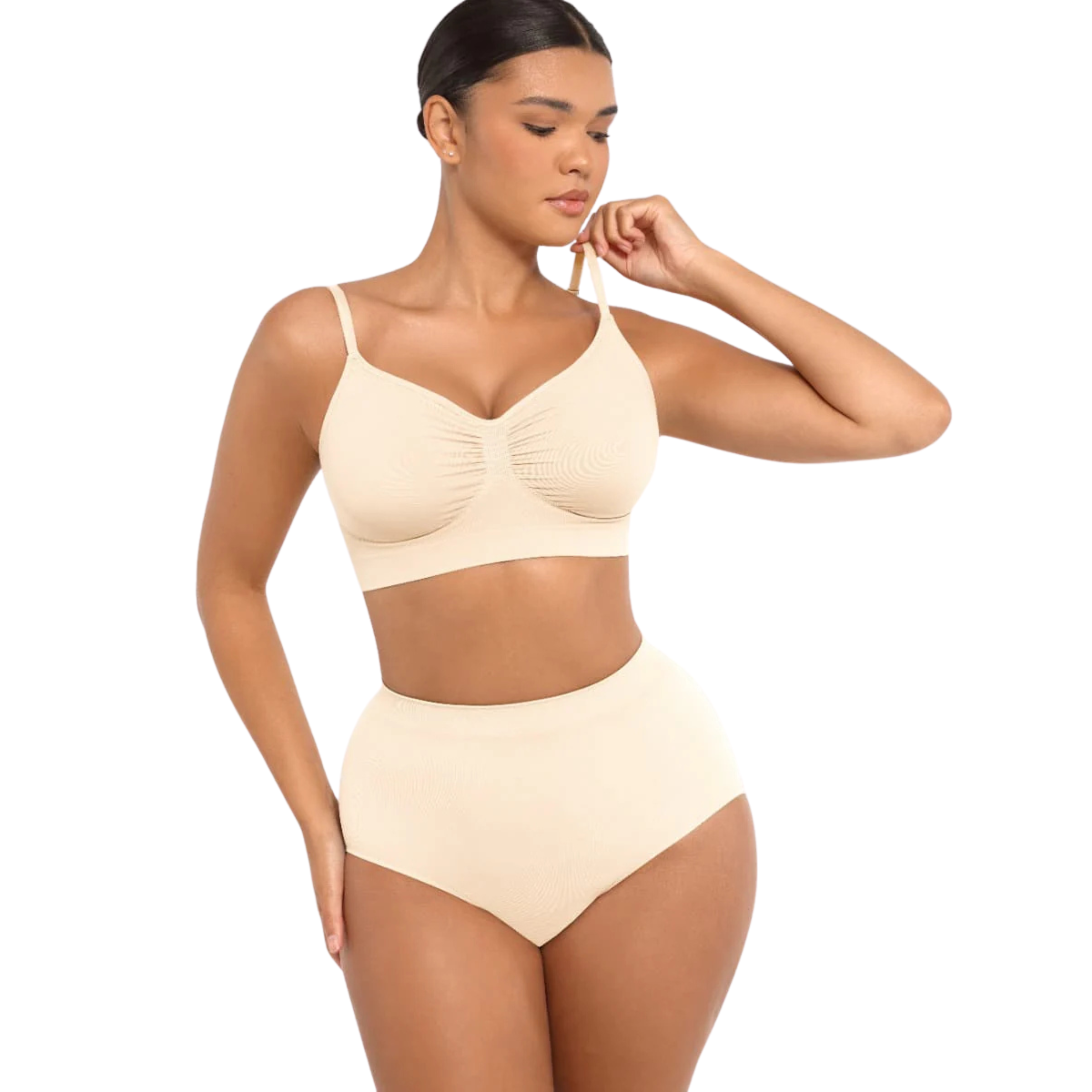Cream - Wireless Supportive Shaping Bra with Adjustable Straps