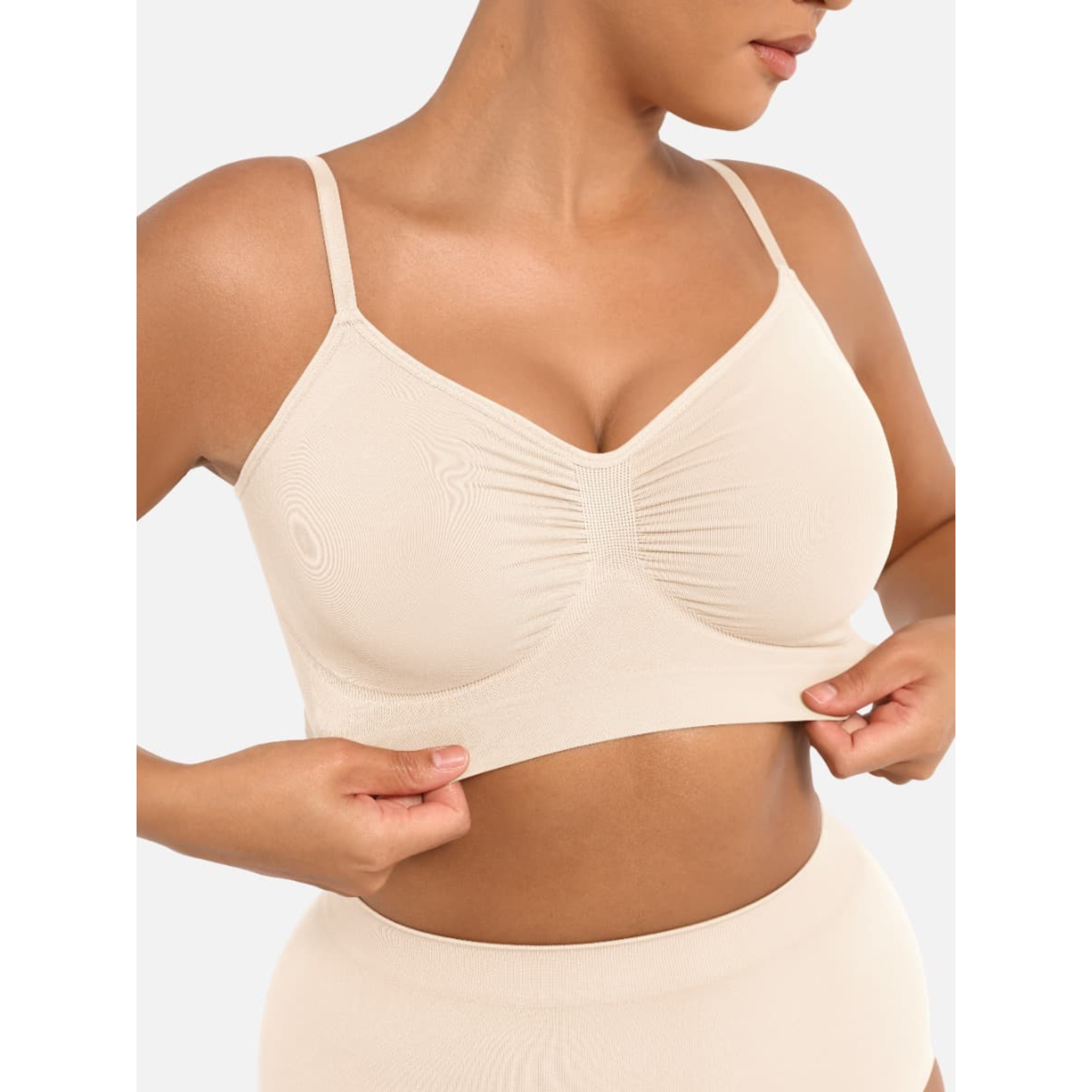 Cream - Wireless Supportive Shaping Bra with Adjustable Straps